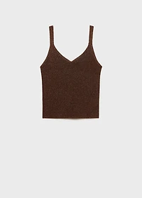 Lurex knitted V-neck top
