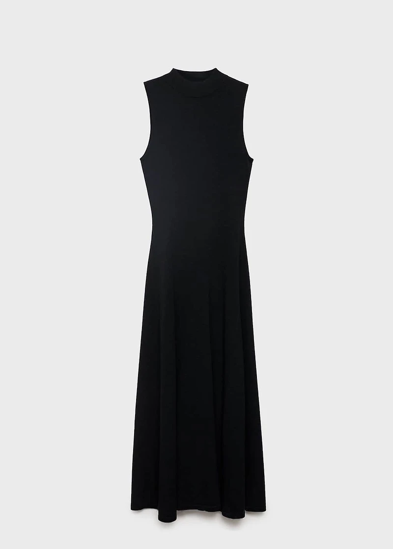 Fine-knit flared dress