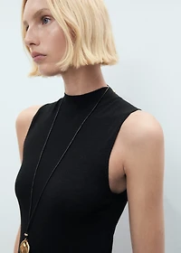Fine-knit flared dress