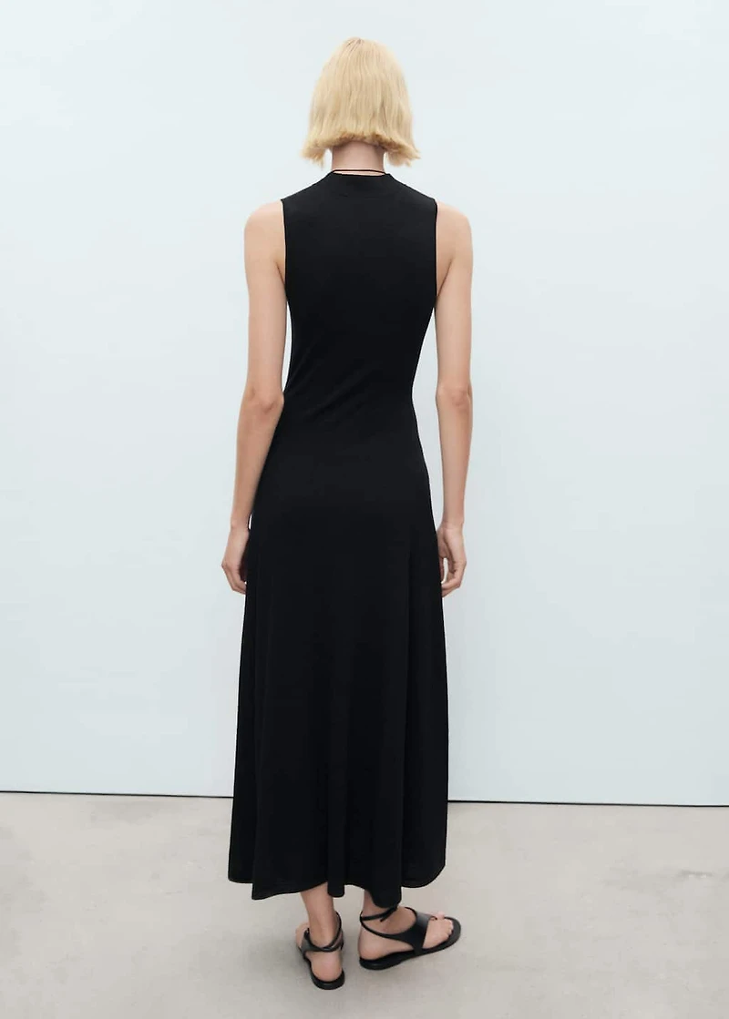 Fine-knit flared dress
