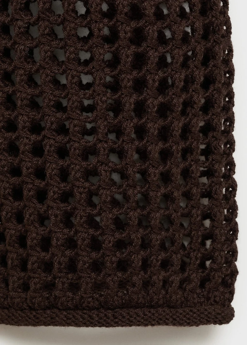 Long-sleeved crochet sweater