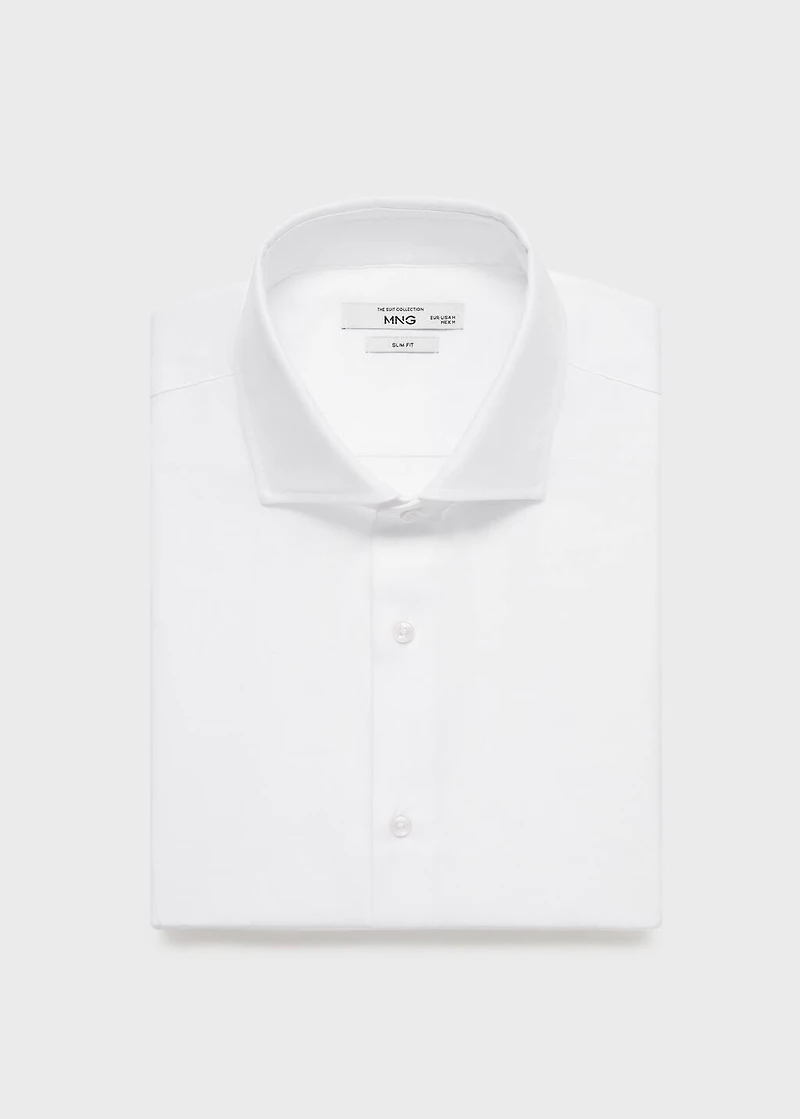 Slim-fit cotton suit shirt