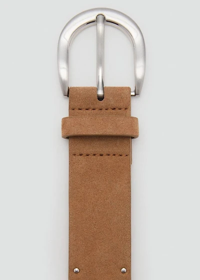 Suede belt with studs