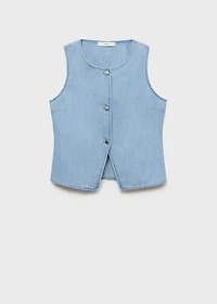 Buttoned denim vest