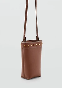 Studded cell phone case with shoulder strap