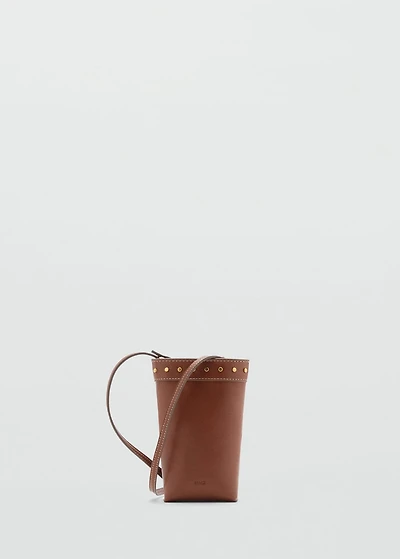 Studded cell phone case with shoulder strap