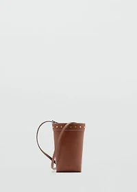 Studded cell phone case with shoulder strap