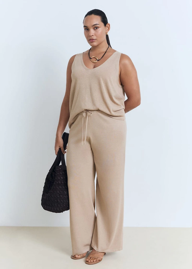 Straight knitted pants