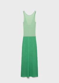 Long two-tone crochet dress
