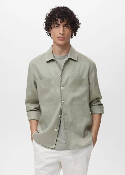 100% linen lightweight overshirt