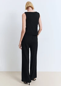 Asymmetrical draped top with straps
