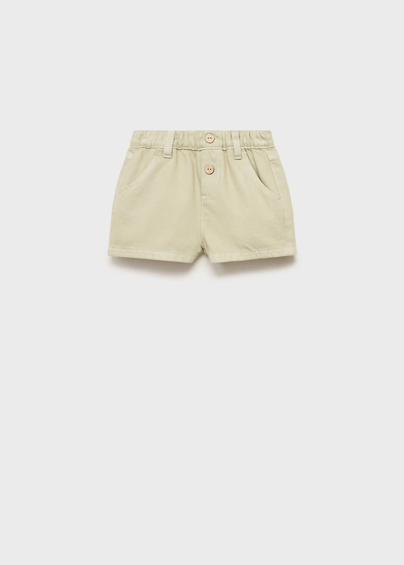 Denim-effect cotton shorts