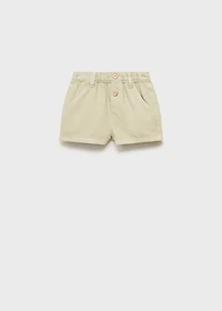Denim-effect cotton shorts