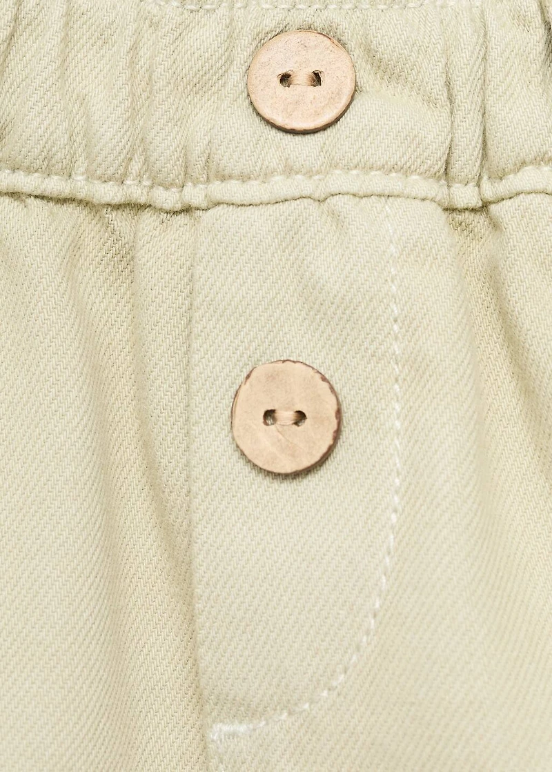 Denim-effect cotton shorts