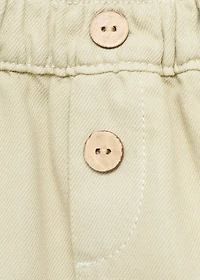 Denim-effect cotton shorts