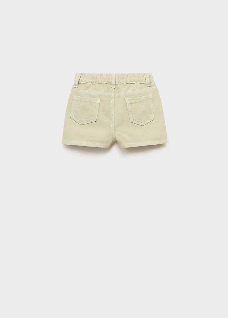 Denim-effect cotton shorts