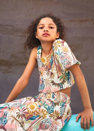 Printed long skirt