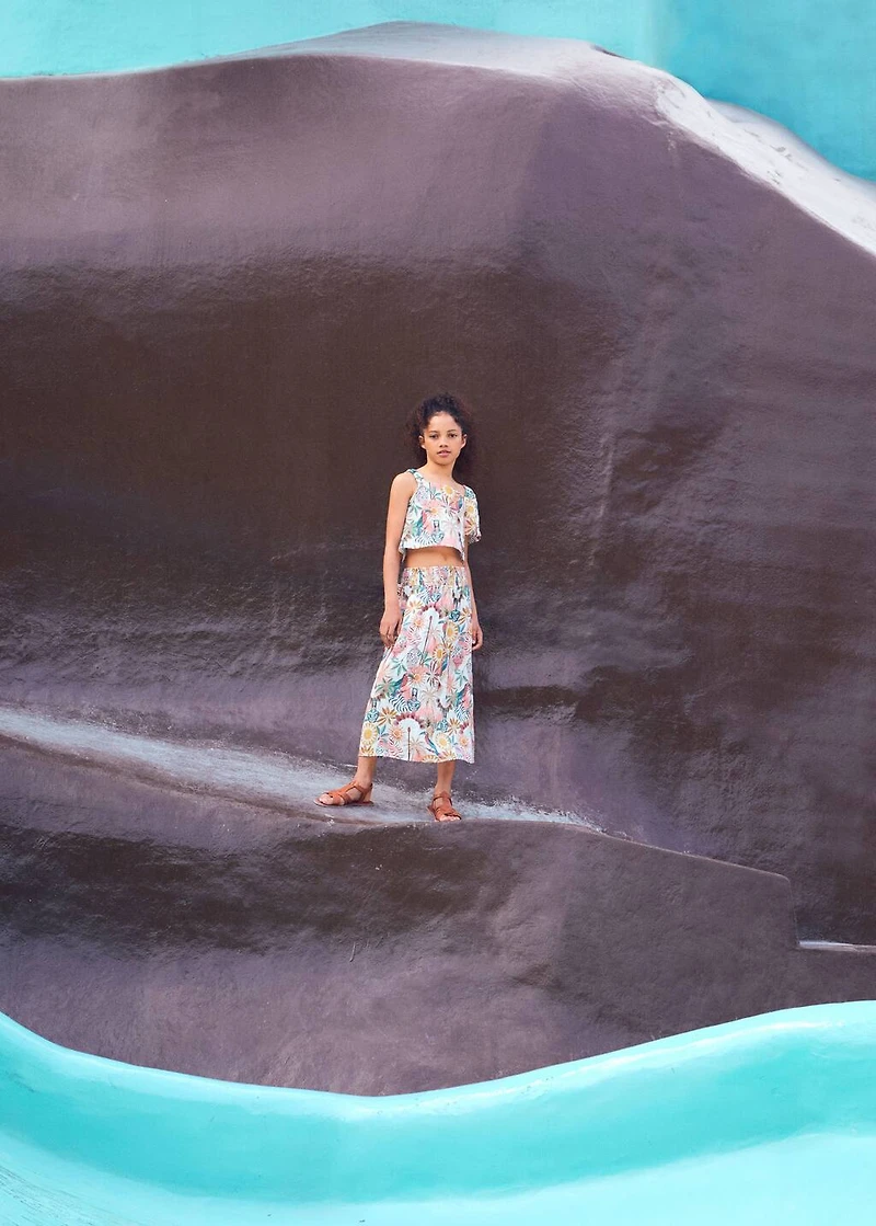 Printed long skirt