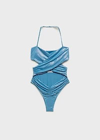 Swimsuit with a shiny finish and cut-out