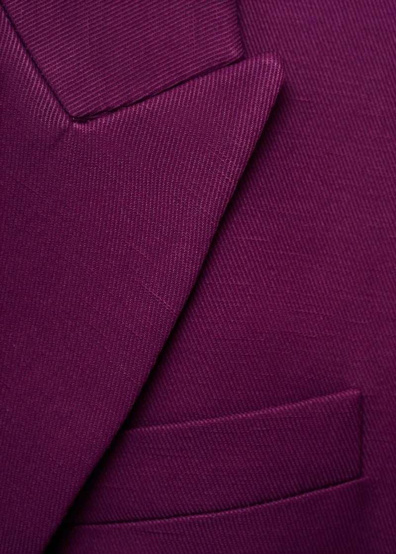 Linen-blend double-breasted suit blazer