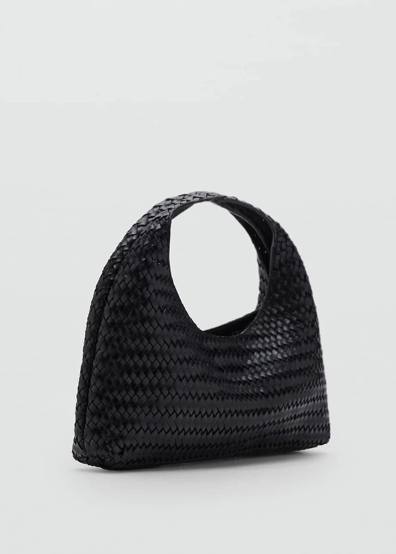 Mini braided leather bag