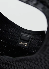 Mini braided leather bag
