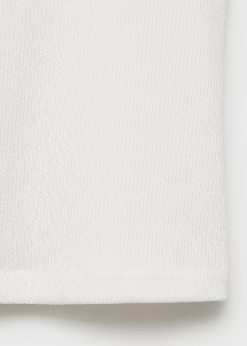 Ribbed top with asymmetrical straps