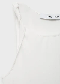 Ribbed top with asymmetrical straps