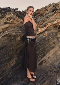 Draped midi skirt