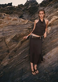 Draped midi skirt