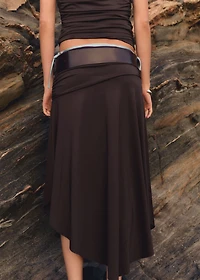 Draped midi skirt