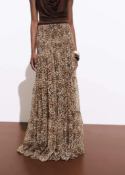 Leopard-print maxi-skirt