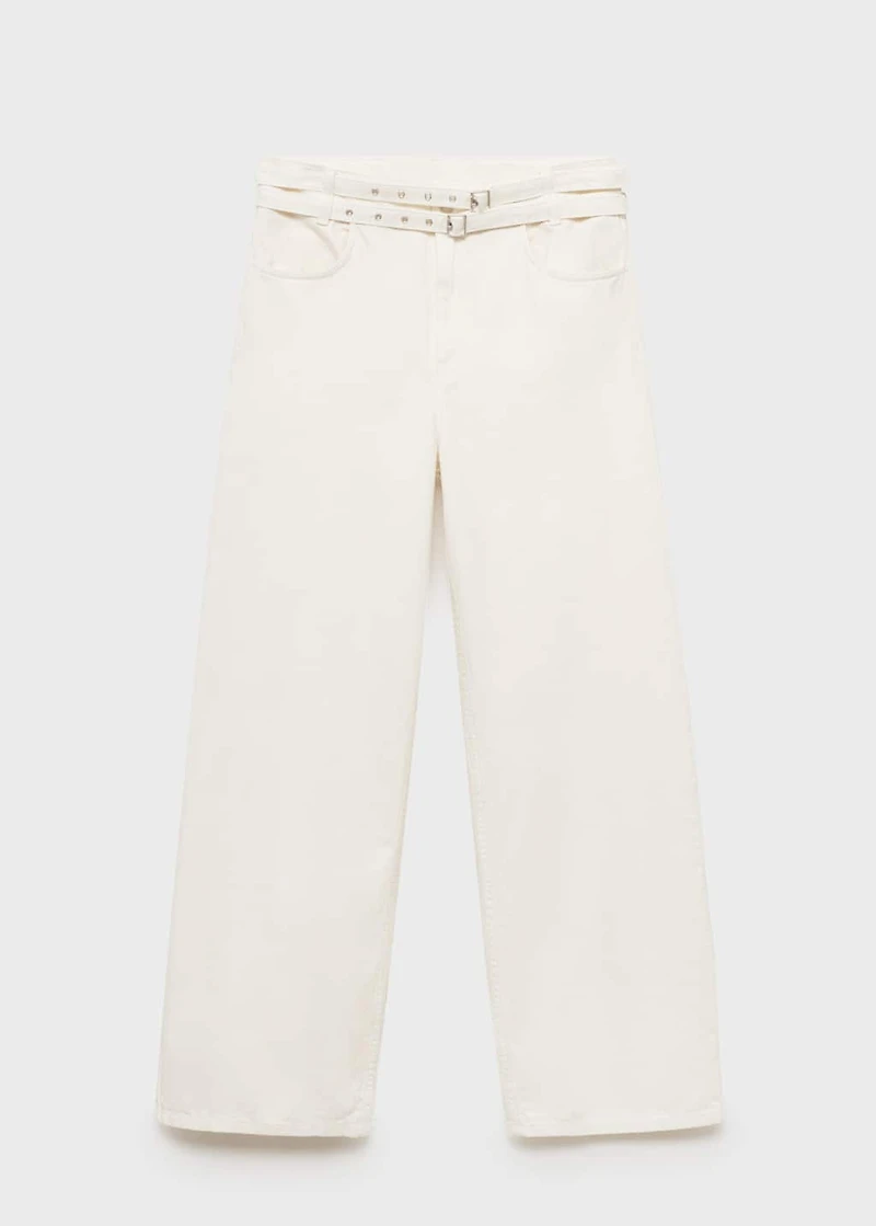 Balloon jeans with double belt