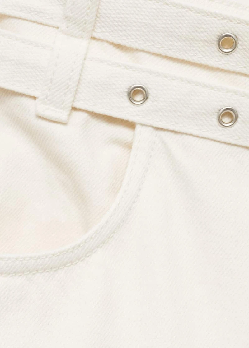 Balloon jeans with double belt