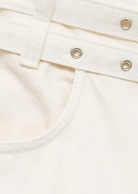Balloon jeans with double belt