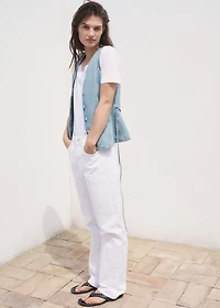 Buttoned denim vest