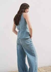 Buttoned denim vest