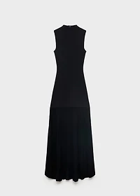 Combined dress with perkins collar