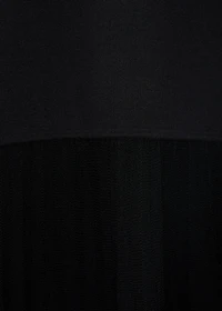 Combined dress with perkins collar