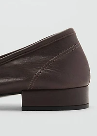 Leather ballet flats with bow