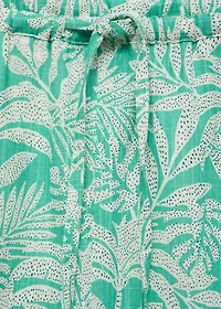 Cotton pants with leaf pattern