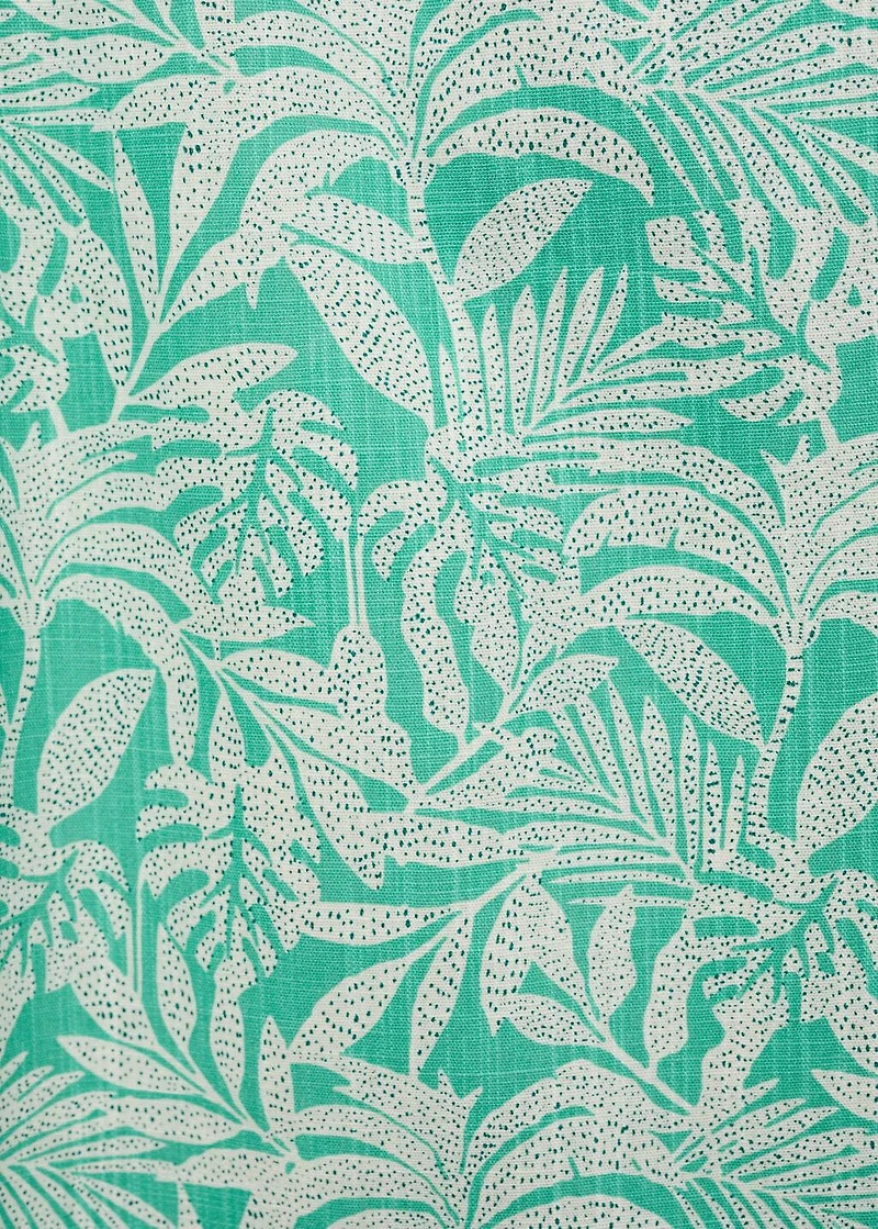 Cotton pants with leaf pattern