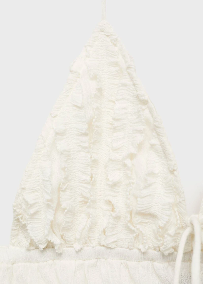 Halter top with ruffled detail