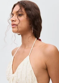 Halter top with ruffled detail