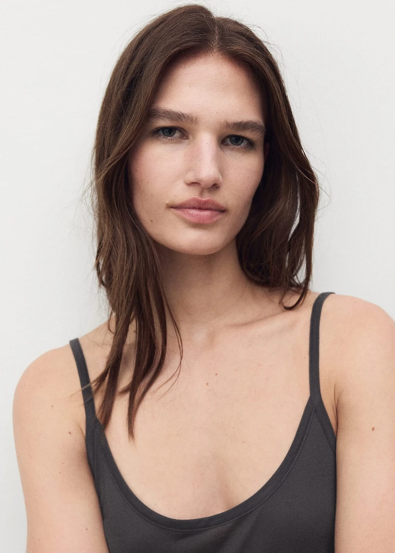 Micro-modal nightgown with straps