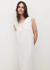 Cotton nightdress with embroidered detail