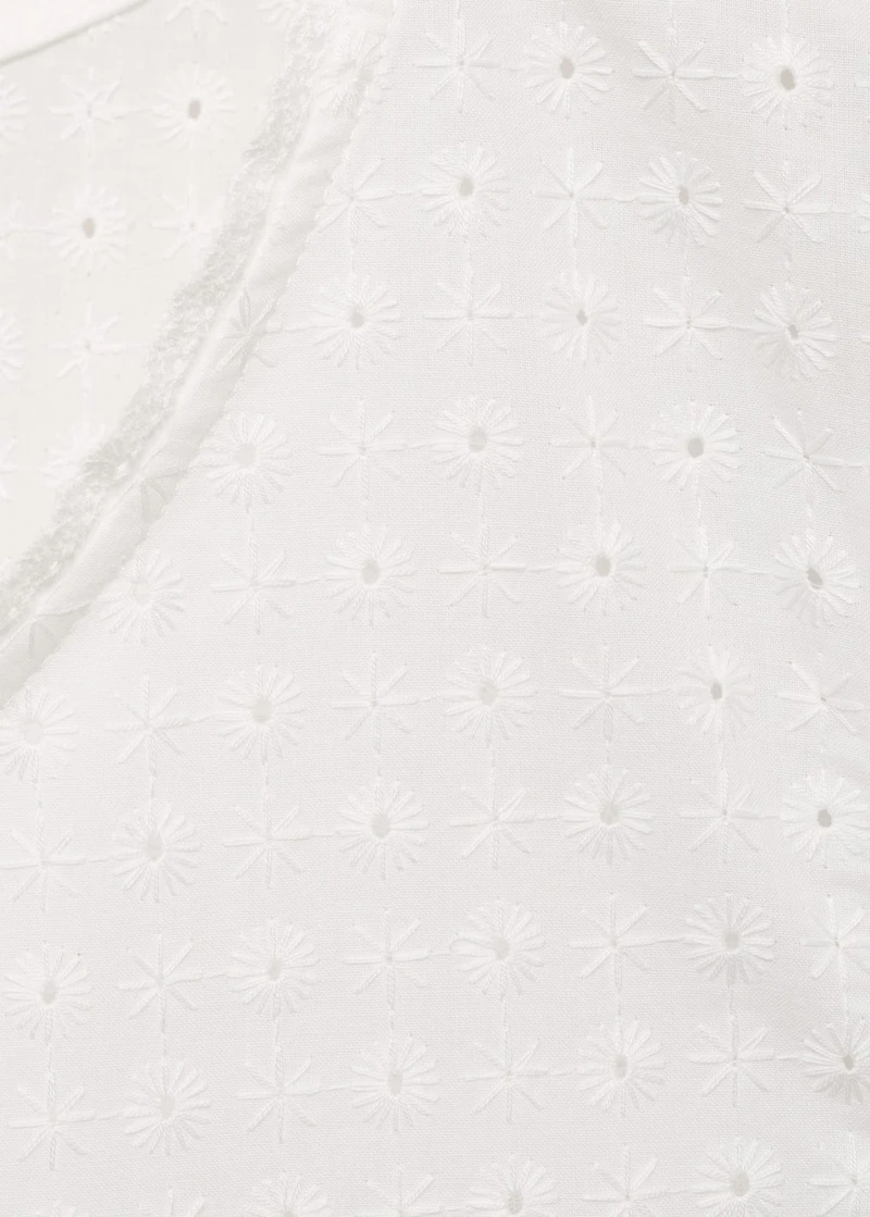 Cotton nightdress with embroidered detail