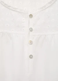 Cotton nightdress with embroidered detail