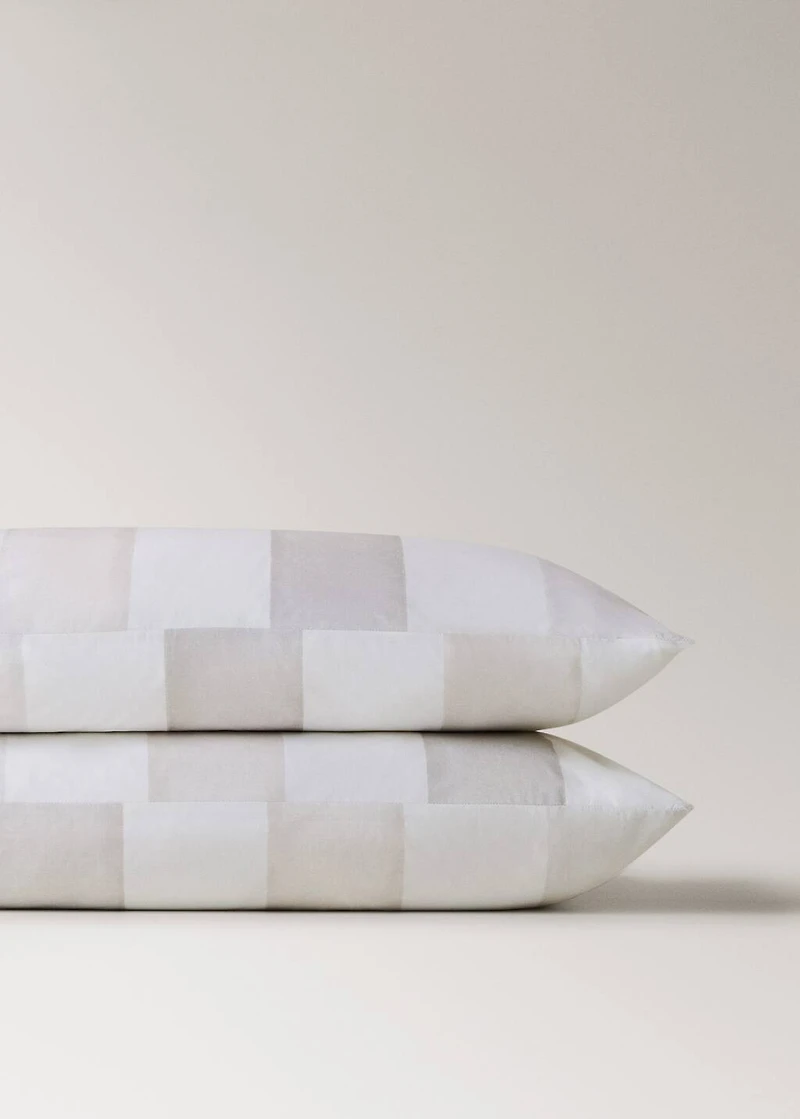 Two cotton percale pillowcases with a stripe print 50x75 cm