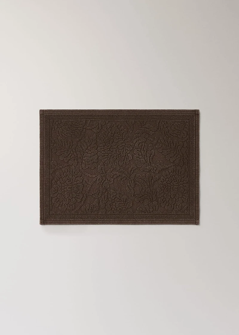 Floral jacquard bath mat